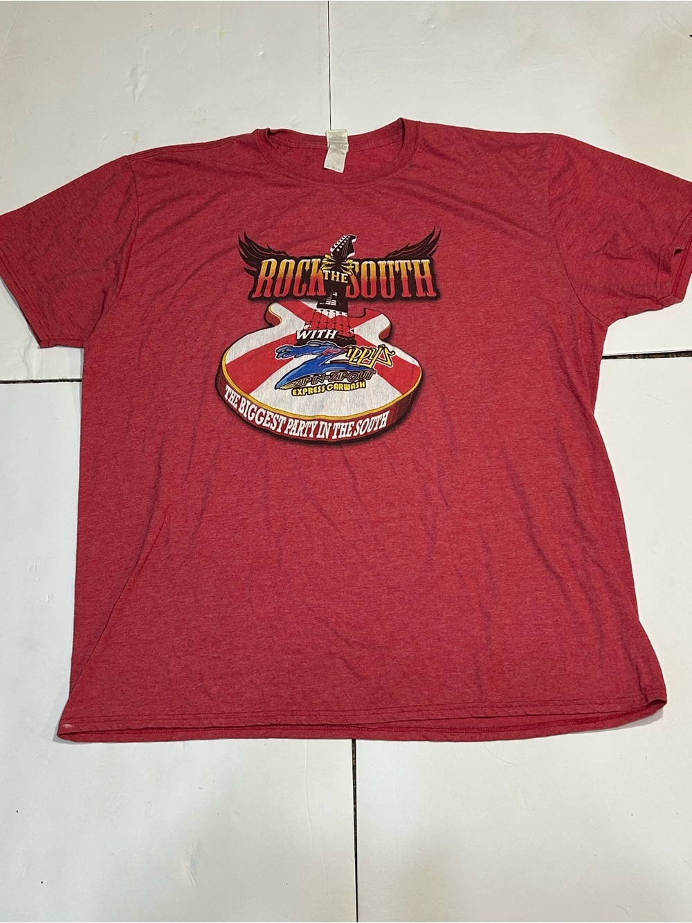 Rock the South 2017‎ Festival T-Shirt Mens 2XL Red Guitar Graphic